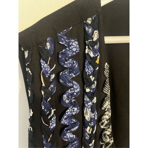 Vintage Soul Mates Black Rayon Multi Rick Rack Stripe Boho Lagenlook Vest sz 2X - Picture 3 of 7